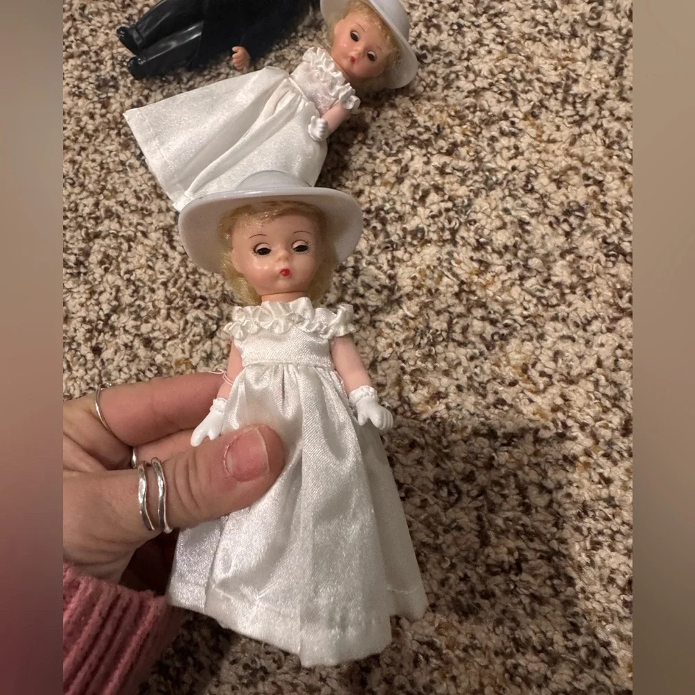 Madame Alexander Bride and Groom Dolls in Black and White Attire